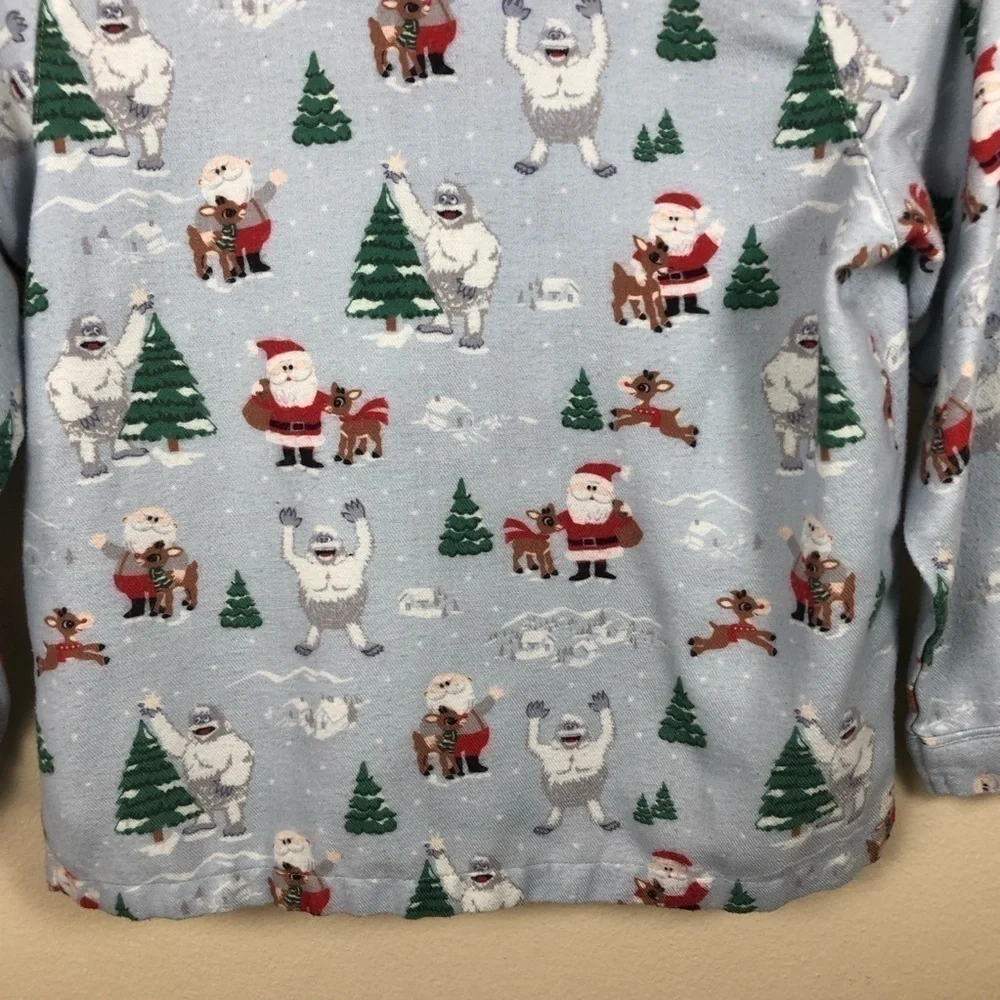 Pottery Barn Kids Rudolph Reindeer Button Pajama Top Size 8 Christmas Santa